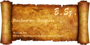 Becherer Szabin névjegykártya